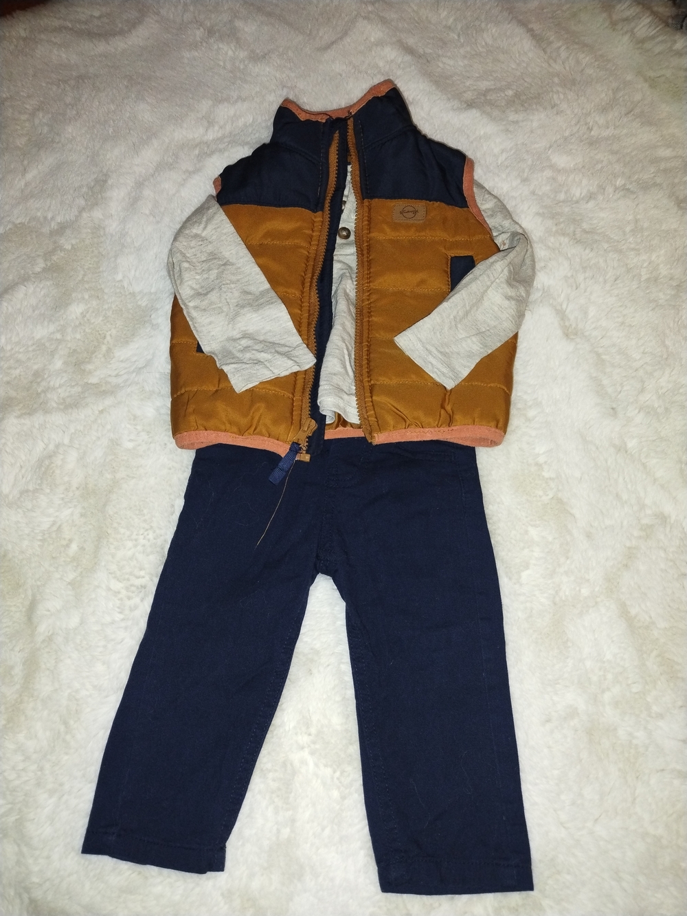 Weatherproof Vintage Baby Boy 3-Piece Set - Puffer Vest, Henley & Pants